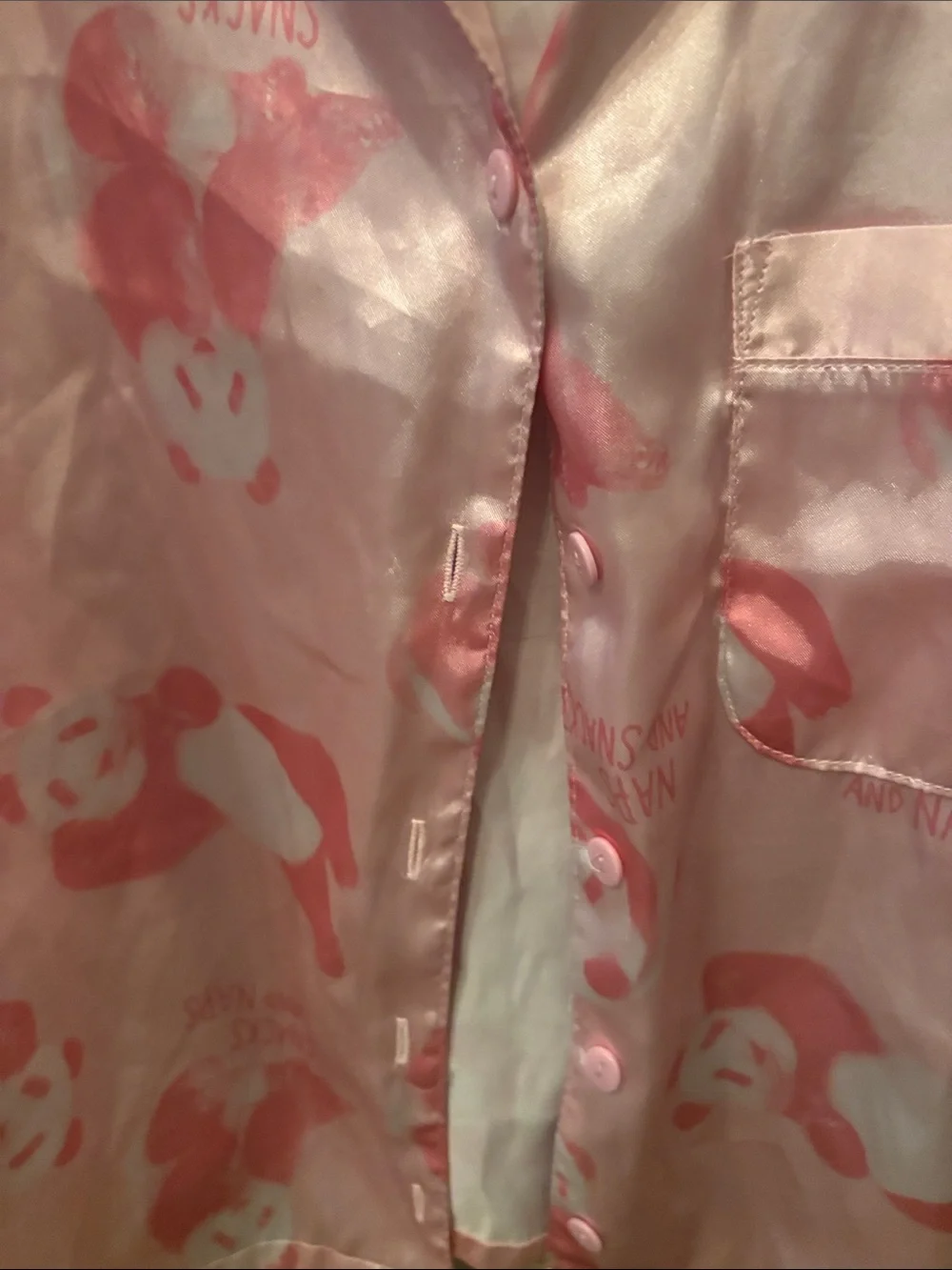 Justice Pink Satin Panda-Print Pajama Set